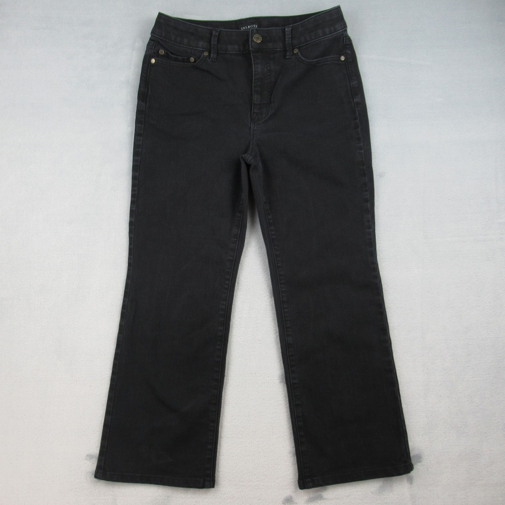 Talbots Barely Boot Jean Womens 10P Black Denim Stretch Petite Pants 3405